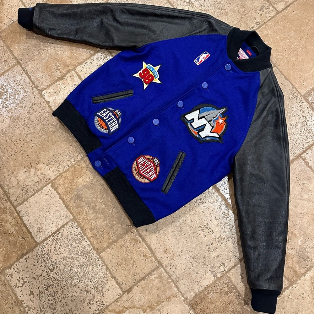 Just Don x Mitchell & Ness 1998 NBA All Star Blue / Black Varsity Jacket - Picture 5 of 16